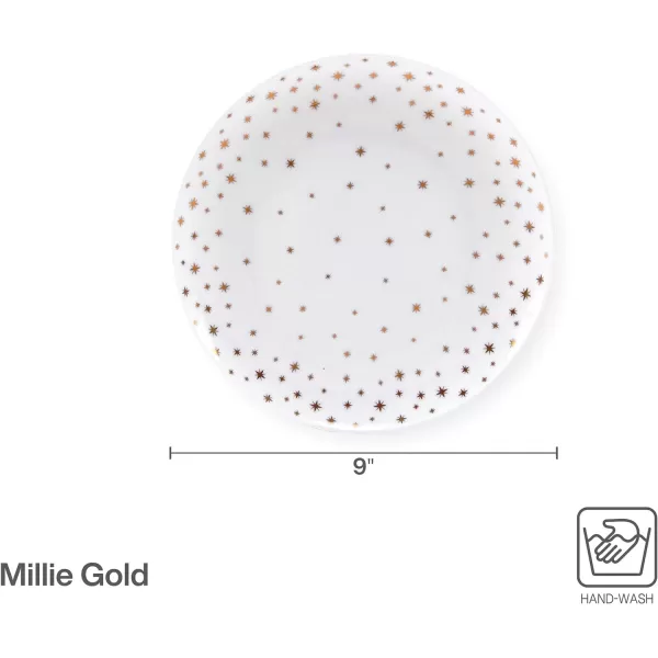 Mikasa Millie Gold Metallic Set of 4 All Purpose Bowls, 6 Inch