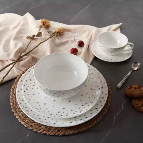 Mikasa Millie Gold Metallic Set of 4 All Purpose Bowls, 6 Inch