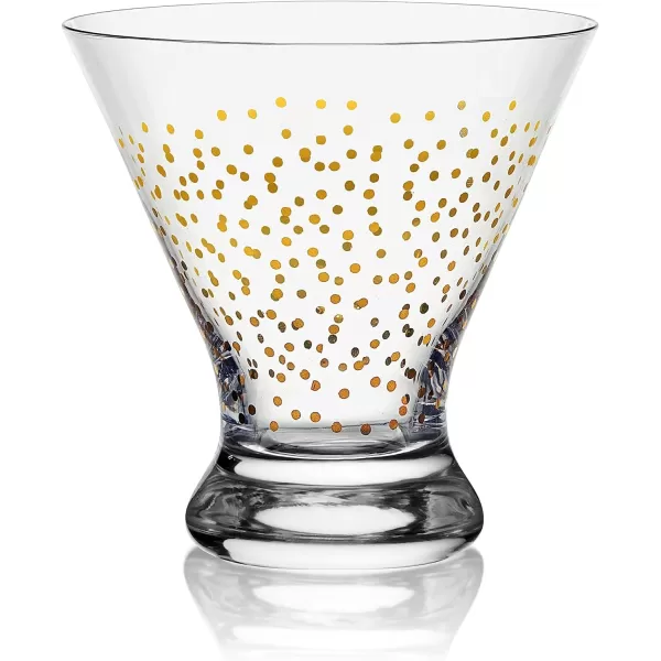 Mikasa Party Stemless Wine, Set of 4, 18 ounce, Gold/Silver