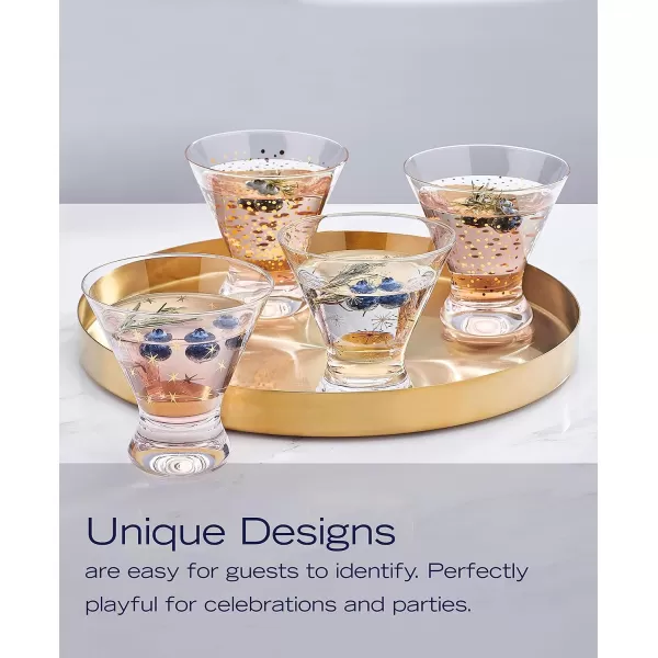 Mikasa Party Stemless Wine, Set of 4, 18 ounce, Gold/Silver