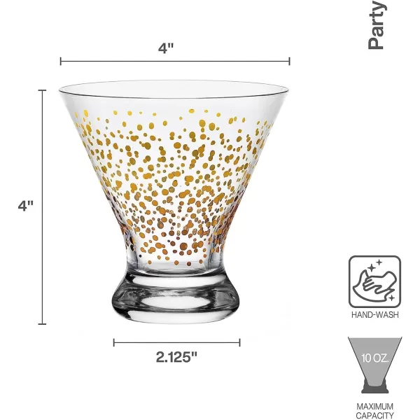 Mikasa Party Stemless Wine, Set of 4, 18 ounce, Gold/Silver
