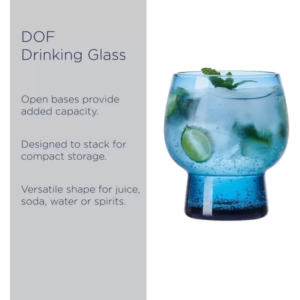 Mikasa Phoebe Double Old Fashioned Beverage, Set of 4, Blue