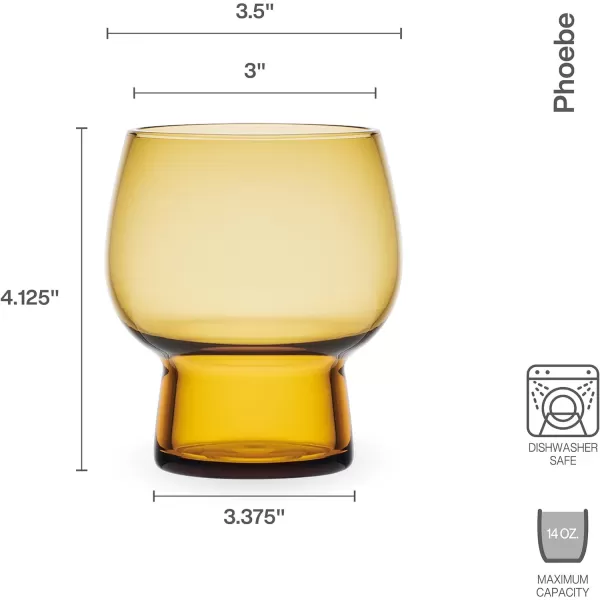 Mikasa Phoebe Double Old Fashioned Beverage, Set of 4, Blue