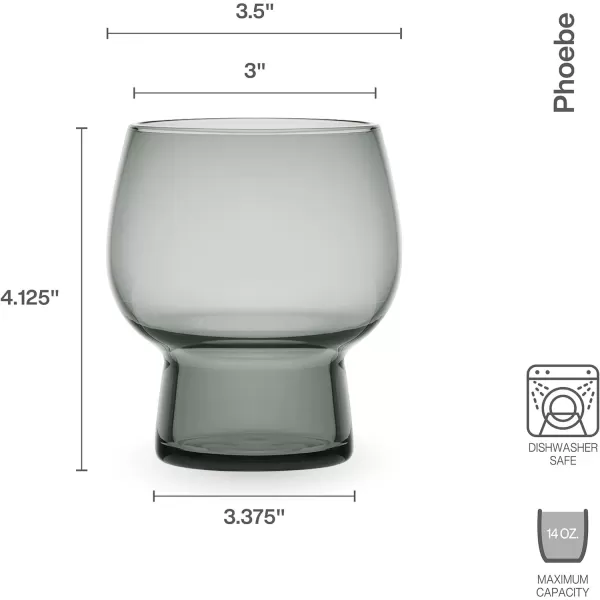 Mikasa Phoebe Double Old Fashioned Beverage, Set of 4, Blue