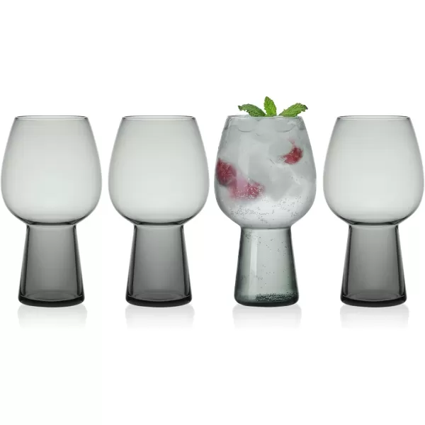 Mikasa Phoebe Goblet Beer Beverage Glass, Set of 4, Blue