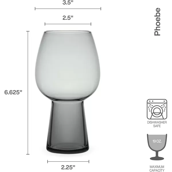 Mikasa Phoebe Goblet Beer Beverage Glass, Set of 4, Blue