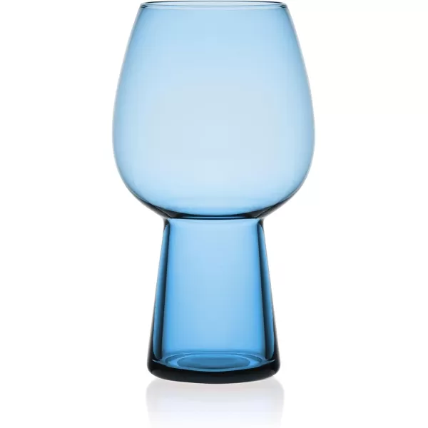 Mikasa Phoebe Goblet Beer Beverage Glass, Set of 4, Blue