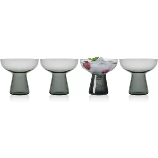 Mikasa Phoebe Margarita Cocktail Glass, Set of 4, Smoke