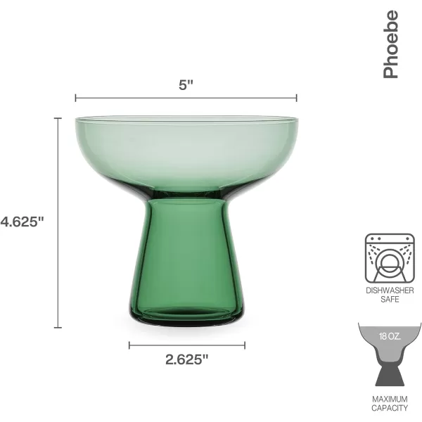 Mikasa Phoebe Margarita Cocktail Glass, Set of 4, Smoke