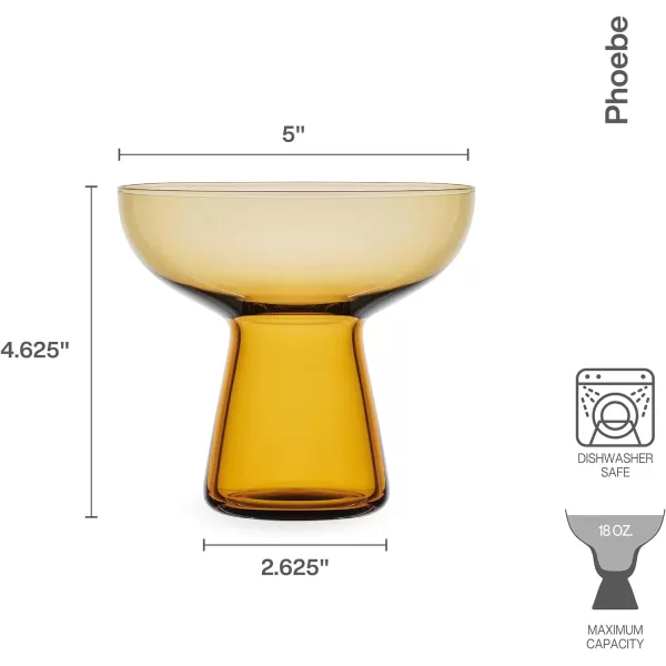 Mikasa Phoebe Margarita Cocktail Glass, Set of 4, Smoke