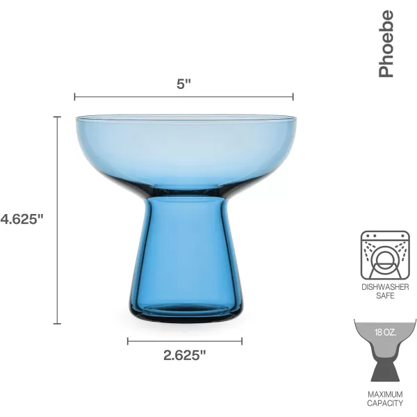 Mikasa Phoebe Margarita Cocktail Glass, Set of 4, Smoke