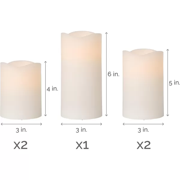 Mikasa Real Wax Wavy Top Flameless Candles, Exquisite White Battery Candles for Wedding, Christmas Decorations, and Everyday, 3x6 Inch