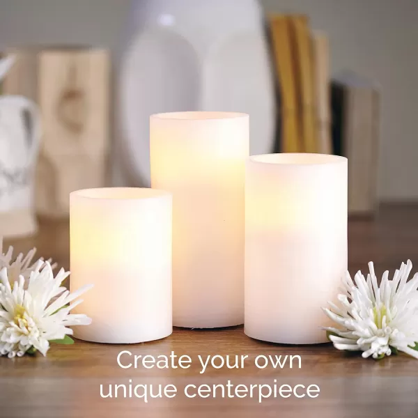 Mikasa Real Wax Wavy Top Flameless Candles, Exquisite White Battery Candles for Wedding, Christmas Decorations, and Everyday, 3x6 Inch