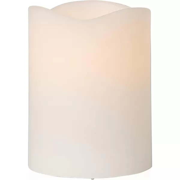 Mikasa Real Wax Wavy Top Flameless Candles, Exquisite White Battery Candles for Wedding, Christmas Decorations, and Everyday, 3x6 Inch