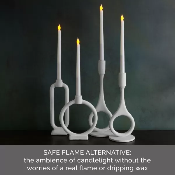 Mikasa Real Wax Wavy Top Flameless Candles, Exquisite White Battery Candles for Wedding, Christmas Decorations, and Everyday, 3x6 Inch