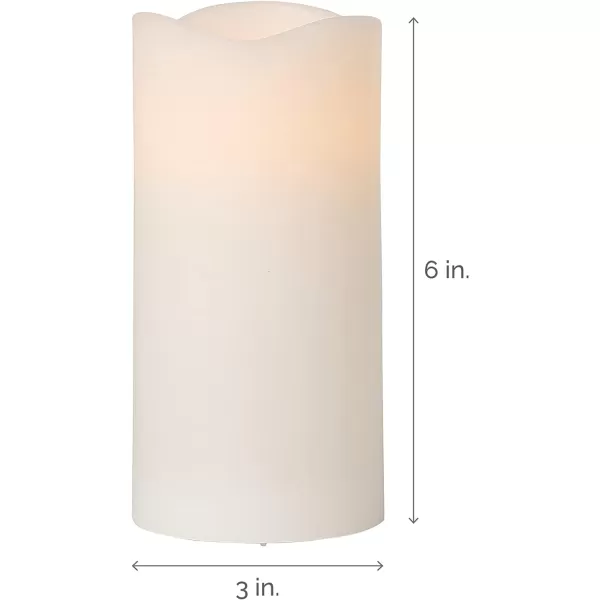 Mikasa Real Wax Wavy Top Flameless Candles, Exquisite White Battery Candles for Wedding, Christmas Decorations, and Everyday, 3x6 Inch
