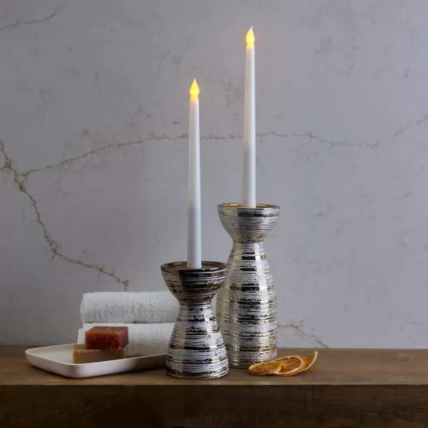Mikasa Real Wax Wavy Top Flameless Candles, Exquisite White Battery Candles for Wedding, Christmas Decorations, and Everyday, 3x6 Inch