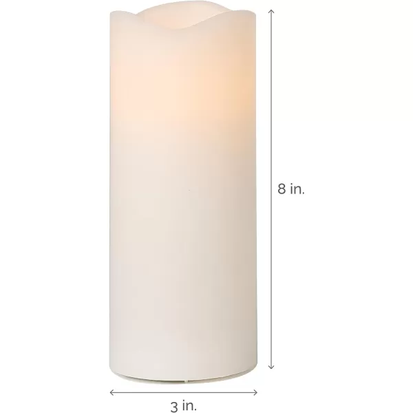 Mikasa Real Wax Wavy Top Flameless Candles, Exquisite White Battery Candles for Wedding, Christmas Decorations, and Everyday, 3x6 Inch