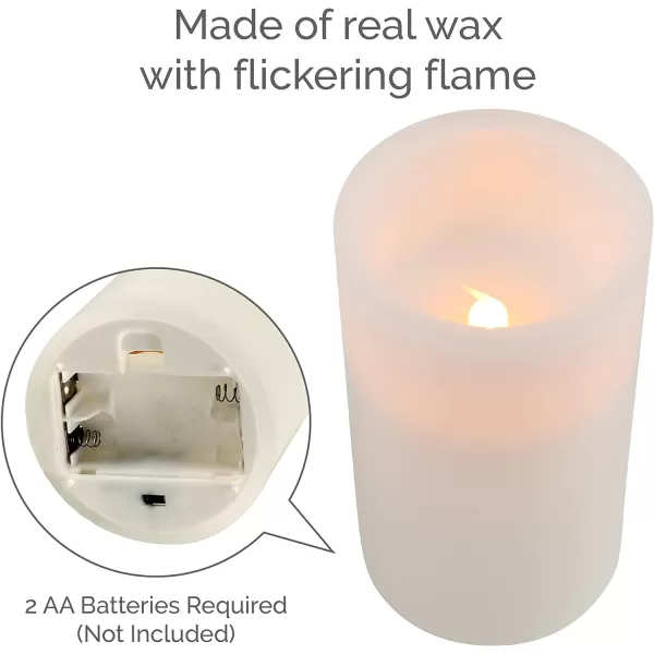 Mikasa Real Wax Wavy Top Flameless Candles, Exquisite White Battery Candles for Wedding, Christmas Decorations, and Everyday, 3x6 Inch