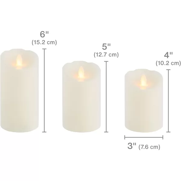 Mikasa Realistic Wax Flameless Candles, Exquisite White Battery Candles for Wedding, Christmas Decorations, and Everyday, 3x4 Inch