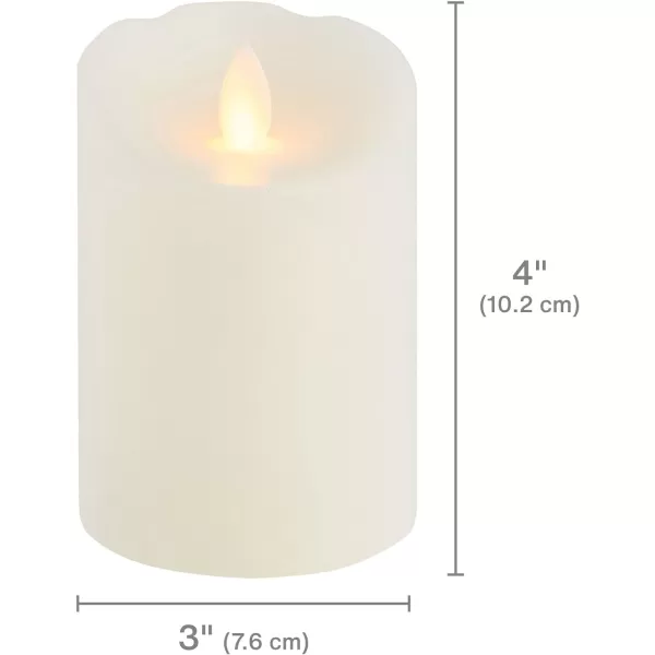 Mikasa Realistic Wax Flameless Candles, Exquisite White Battery Candles for Wedding, Christmas Decorations, and Everyday, 3x4 Inch