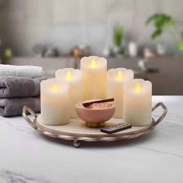 Mikasa Realistic Wax Flameless Candles, Exquisite White Battery Candles for Wedding, Christmas Decorations, and Everyday, 3x4 Inch