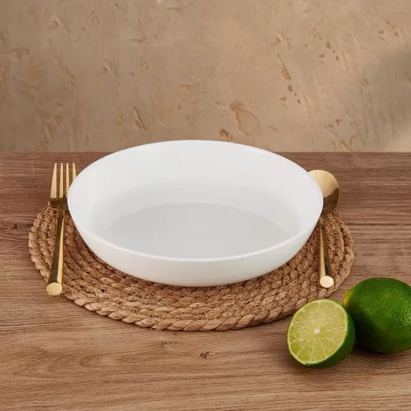 Mikasa Samantha Bone China Lightweight Chip Resistant Set of 4 Pasta Bowls Set, 9 Inch, White