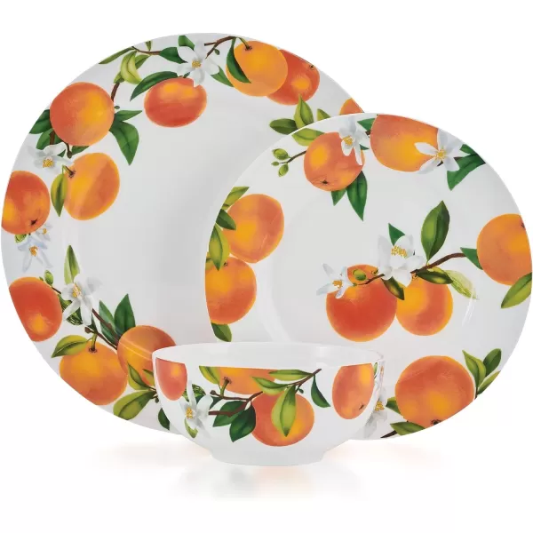 Mikasa Seaside Coastal Bone China Lightweight Chip Resistant 12 Piece Dinnerware Set, Service for 4