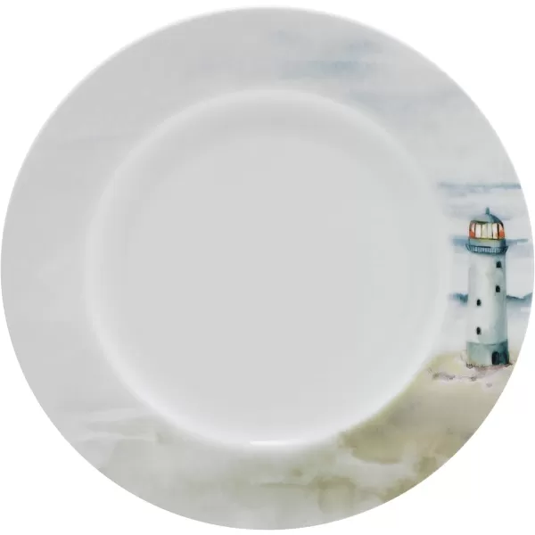 Mikasa Seaside Coastal Bone China Lightweight Chip Resistant 12 Piece Dinnerware Set, Service for 4
