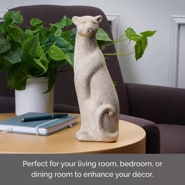 Mikasa Silver Resin Laying Leapord Figurine, Contemporary Look, for Bedroom, Living Room Dining Room, 10.04x6.1x5.71 Inch