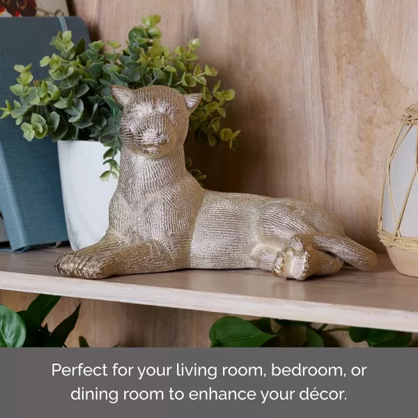 Mikasa Silver Resin Laying Leapord Figurine, Contemporary Look, for Bedroom, Living Room Dining Room, 10.04x6.1x5.71 Inch