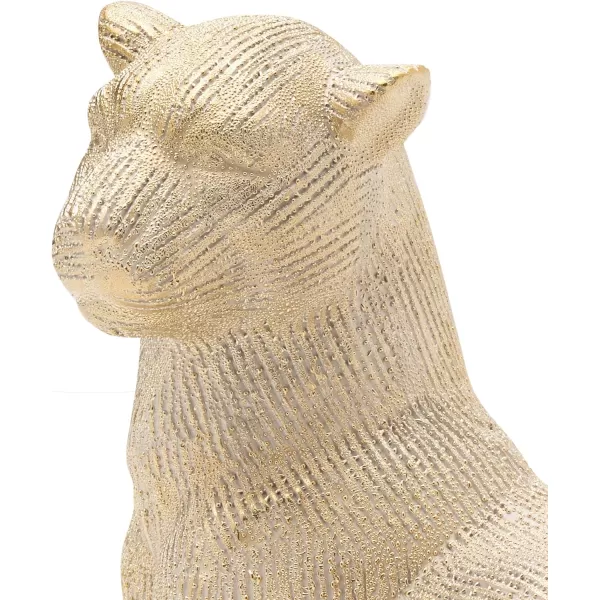 Mikasa Silver Resin Laying Leapord Figurine, Contemporary Look, for Bedroom, Living Room Dining Room, 10.04x6.1x5.71 Inch