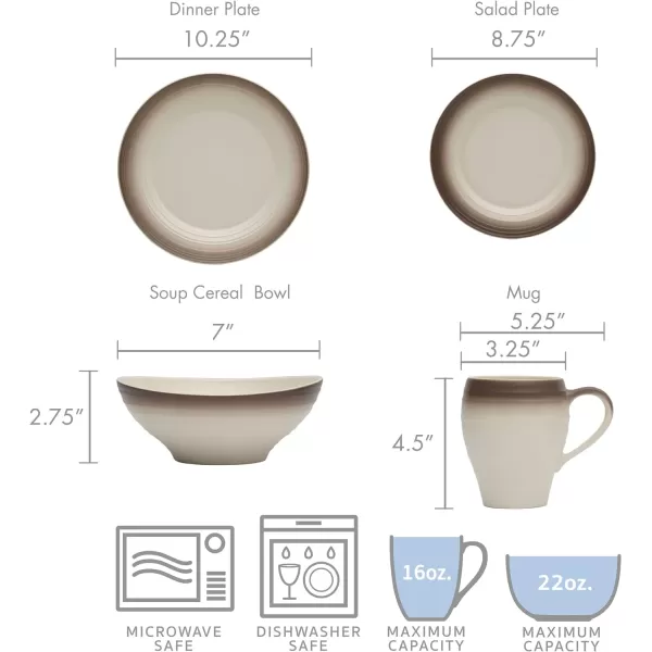 Mikasa Swirl 16-Piece Dinnerware Set, Service For 4, Blue