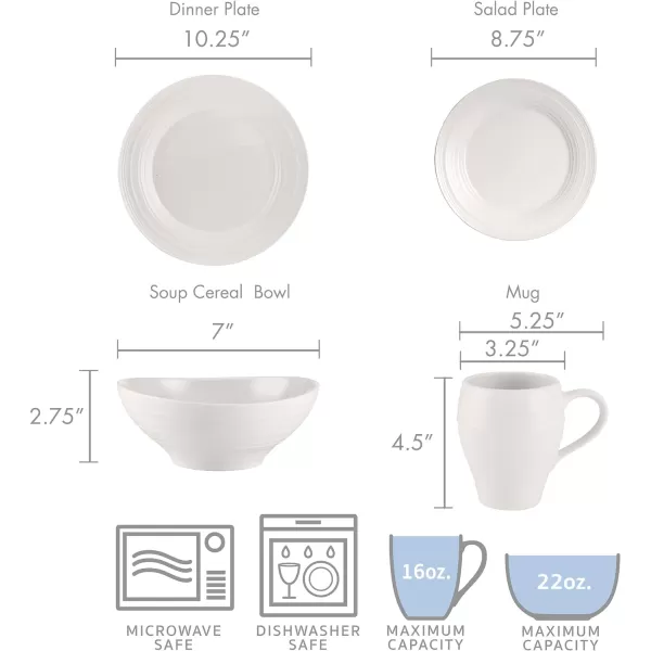 Mikasa Swirl 16-Piece Dinnerware Set, Service For 4, Blue