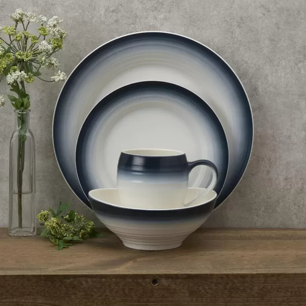 Mikasa Swirl 4-Piece Place Setting, Service For 1, Ombre Graphite