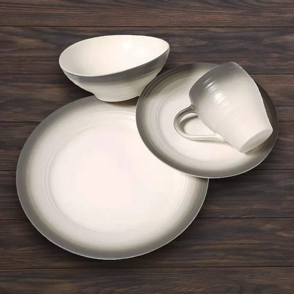 Mikasa Swirl 4-Piece Place Setting, Service For 1, Ombre Graphite