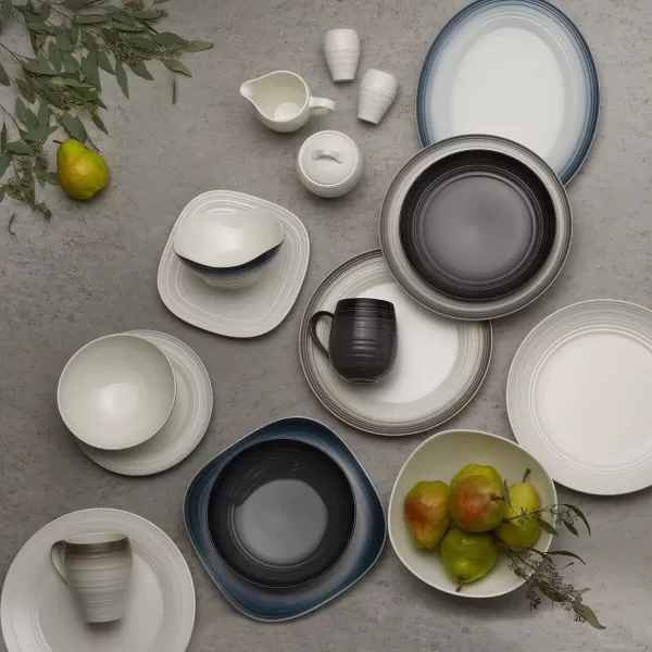 Mikasa Swirl 4-Piece Place Setting, Service For 1, Ombre Graphite