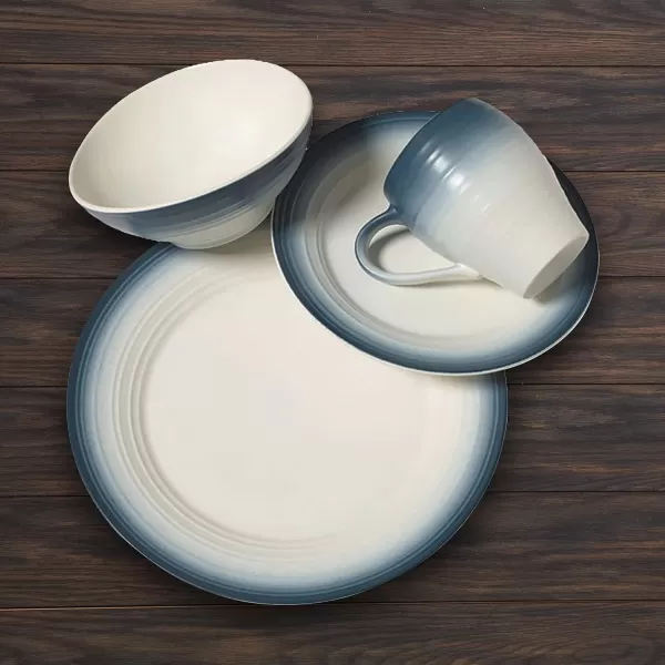 Mikasa Swirl 4-Piece Place Setting, Service For 1, Ombre Graphite