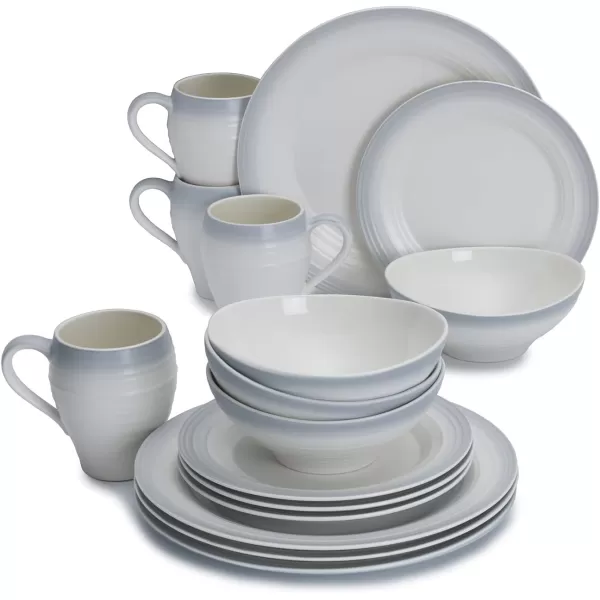 Mikasa Swirl 4-Piece Place Setting, Service For 1, Ombre Graphite