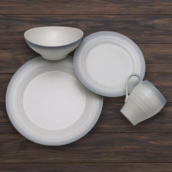 Mikasa Swirl 4-Piece Place Setting, Service For 1, Ombre Graphite