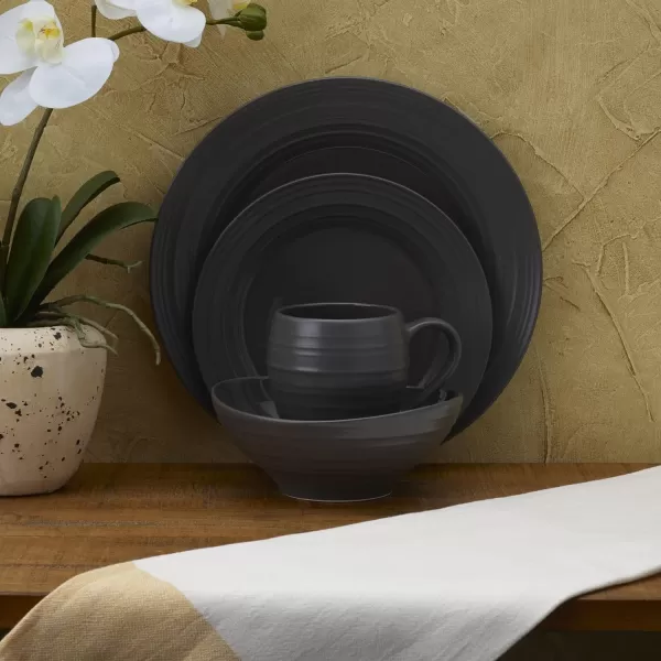 Mikasa Swirl 4 Piece Place Setting, Service for 1, Mocha