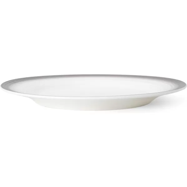 Mikasa Swirl Ombre White Round Platter, 12.5 Inch, Grey Banded