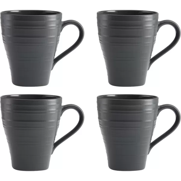 Mikasa Swirl Square Ombre Graphite 16 Piece Dinnerware Set, Service for 4