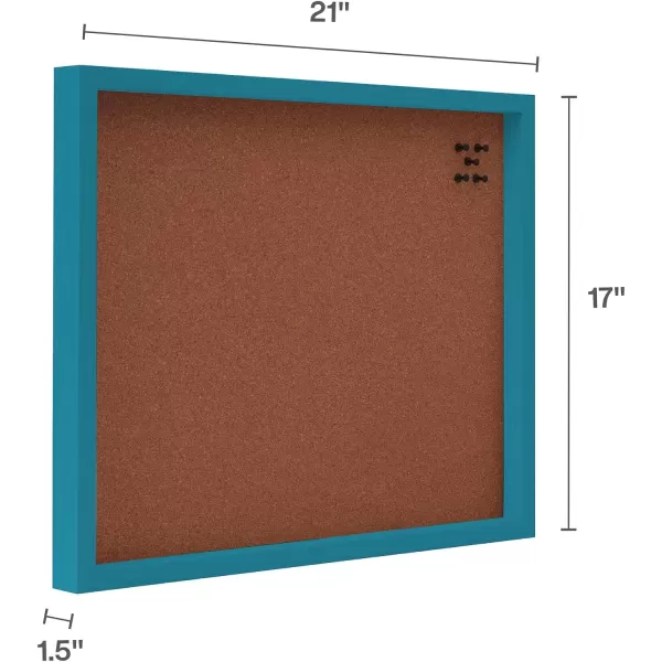 Mikasa Teal Framed Cork Board, Includes 5 Tacks, 21x17