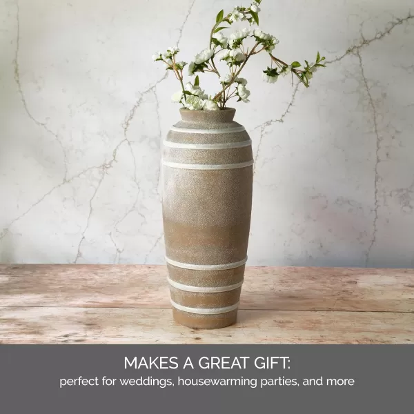 Mikasa Textured Stripe Ceramic Vase, 6.89x6.89x10.04