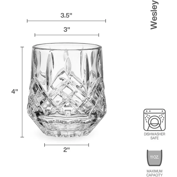 Mikasa Wesley Highball Tumbler Cups, Set Of 4, 12 Ounce, Clear