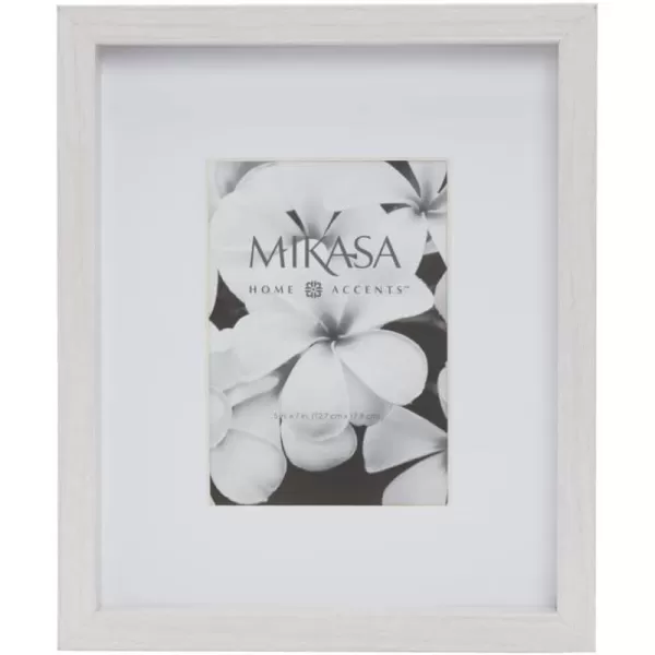 Mikasa 16x16 in. Gallery Frame 15x15 in. Photo without Mat, 5x7 in. Photo with Mat, 2 mm Beveled Mat, Vertical or Horizontal Display, Gray