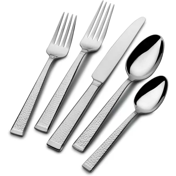 Mikasa 5081086 Regent Bead 65-Piece 18/10 Stainless Steel Flatware Set with Serving Utensil Set, Service for 12