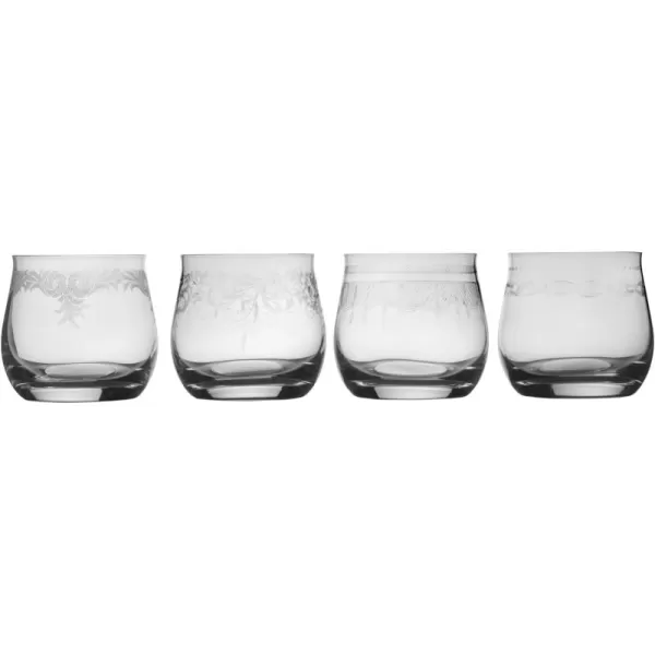 Mikasa Amelia Rocks Double Old Fashioned Glasses, Set of 4, 11.5-Ounce, Clear