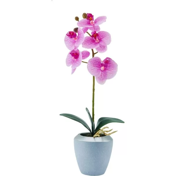 Mikasa Artificial Real Touch Phalaenopsis Orchid Flower in Pot, Faux Floral Décor for Wedding, Home, Office, Party, Hotel, Salon, 15-Inch, White Pink